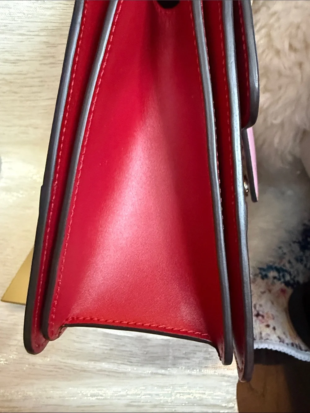 Gucci Tricolor Leather Satchel in Pink, Red, White & Blue